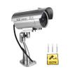 Yaregelun Simulation Solar Camera Outdoor Surveillance Simulation Fake Camera Dummy Cam with LED Light Silver view 1
