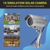 Yaregelun Simulation Solar Camera Outdoor Surveillance Simulation Fake Camera Dummy Cam with LED Light Silver view 2