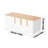 Cable Management Box, Wire Box Organizer, Wooden Cover Cord Case, Surge Protection Storage, Sturdy Home Kitchen Media Center Living Room Workstation Computer Desk Accessory view 2