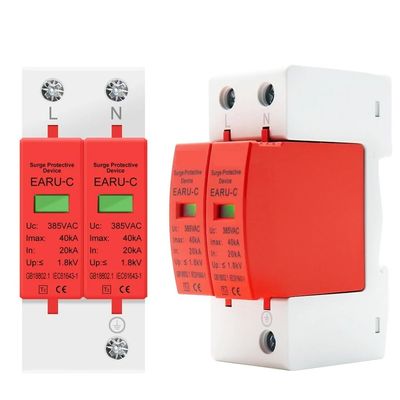 1pc AC SPD 1P 2P 3P 4P 20~40KA 30KA~60KA 385V House Lightning Surge Protector Protective Low-Voltage Arrester(20-40KA)