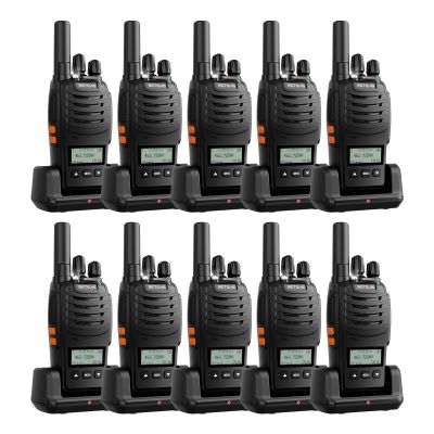 Retevis H777D Walkie Talkies Long Range with LCD Screen, USB -C Charging, Portable FRS Two Way Radios for Adults, Handsfree, Durable Walkie Talkie for Restaurant Retail Warehouse School(10 Pack)