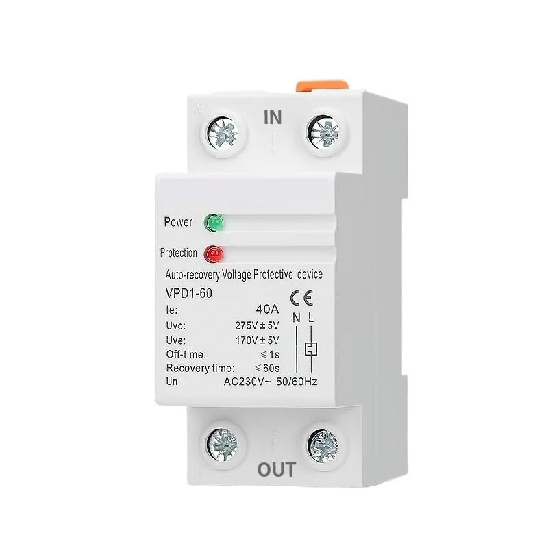 1P N overvoltage and undervoltage self-Recovery Protection Device Relay AC220V40A60A(40A)