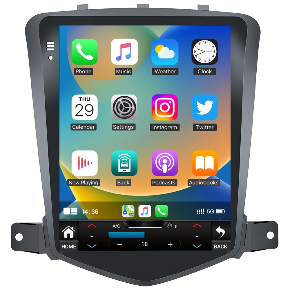 4GRAM 64GROM Car Radio for Chevrolet Chevy Cruze 2009-2015:Wireless CarPlay Android Auto IPS Touch Screen Android 13 GPS 5G WiFi Bluetooth 5.4 32EQ FM SWC