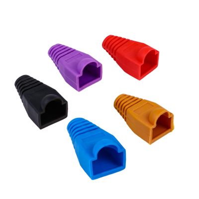 Uonlytech 100 Pcs Network Cable Connector Boots 8P8C Plastic Caps for Cable Protection Waterproof Plug Covers