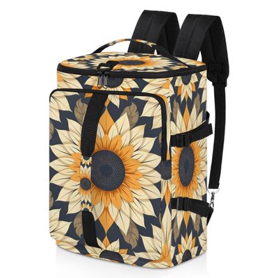 Adornori Sunflower Travel Backpack Carry On Flight Approved for Women Men, 18.9 Inch Large Flower Airline Approved Luggage Weekender Backpacks