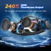 DOSS Extreme Boom Pro D200 240W Peak Outdoor Speaker, Punchy Bass, 26H Playtime, Beat-Synced Light, BT5.4, Stereo Pairing, IPX6 Waterproof for Camping, Beach, Tailgate Party-Blue view 2