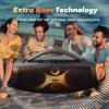 DOSS Extreme Boom Pro D200 240W Peak Outdoor Speaker, Punchy Bass, 26H Playtime, Beat-Synced Light, BT5.4, Stereo Pairing, IPX6 Waterproof for Camping, Beach, Tailgate Party-Blue view 3