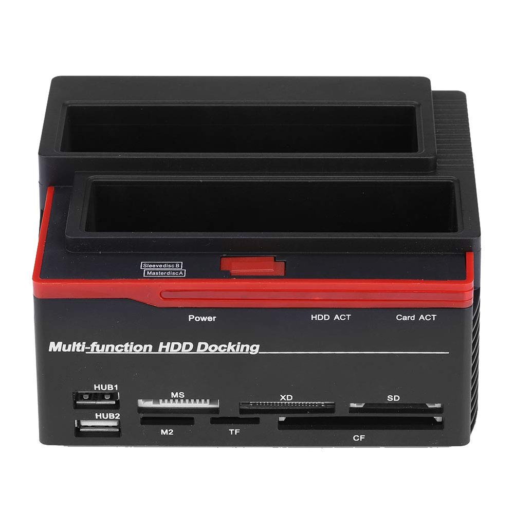 IDE HDD Enclosure Docking Dock Station Dual Bay USB2.0 Hub Reader for Data Transfer Enthusiasts