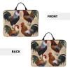 14in Laptop Sleeve Bag, Lightweight Waterproof Laptop Bag Shockproof Soft Carrying Case Rooster and Chicken Print Tablet Travel Cover with Handle for 13-14 Inch Notebook view 3