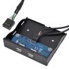 USB2.0 3.5 Inch 2 Port Tinned Copper Wire Floppy Drive Front Panel - DurableReliable for Desktop Host - Black view 2