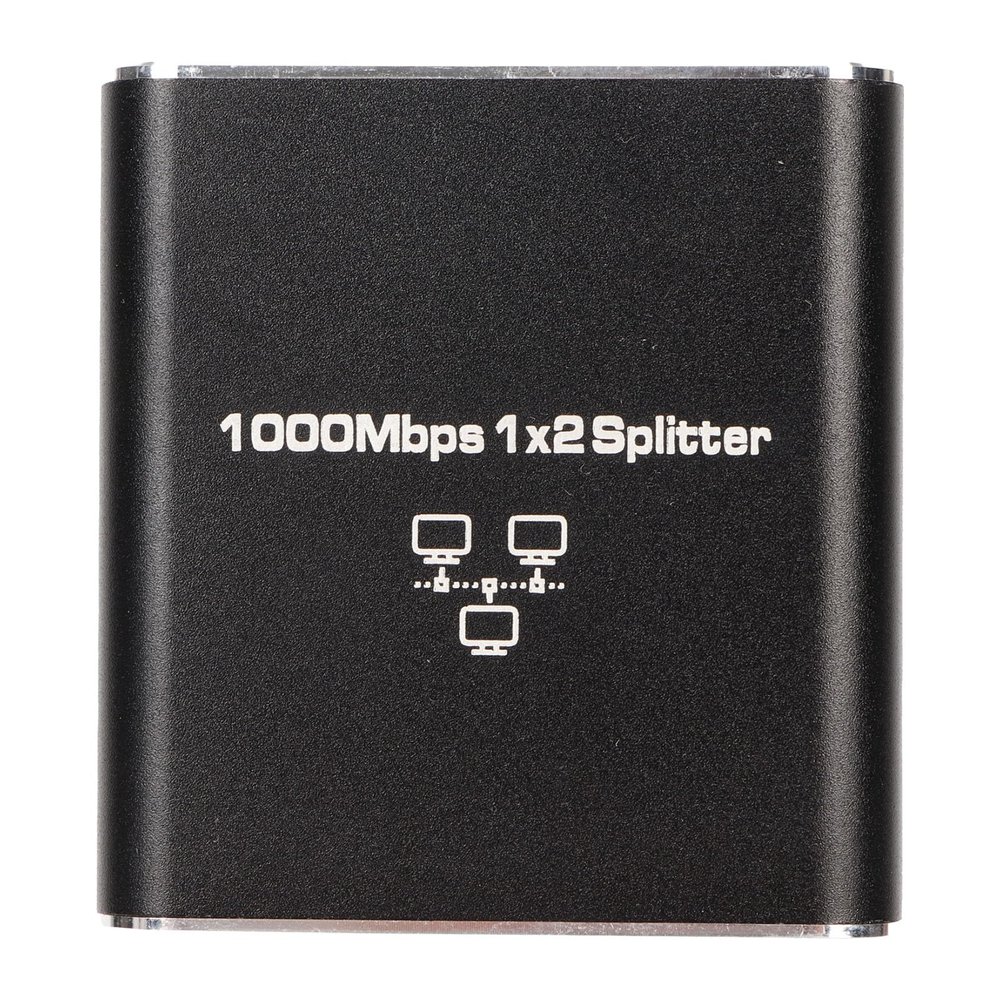 Aluminum Alloy Ethernet Splitter RJ45 Network Port Switch for 2 Computers, 1000Mbps Speed Sharing