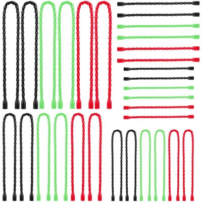 30 Pcs Silicone Cable Ties Reusable Rubber Twist Ties Bendable Cable Tie Straps for Organizing Bundling and Holding All Purpose Cord Tie for Indoor and Outdoor (4"+6"+12"+18"+24")(3 Colors)