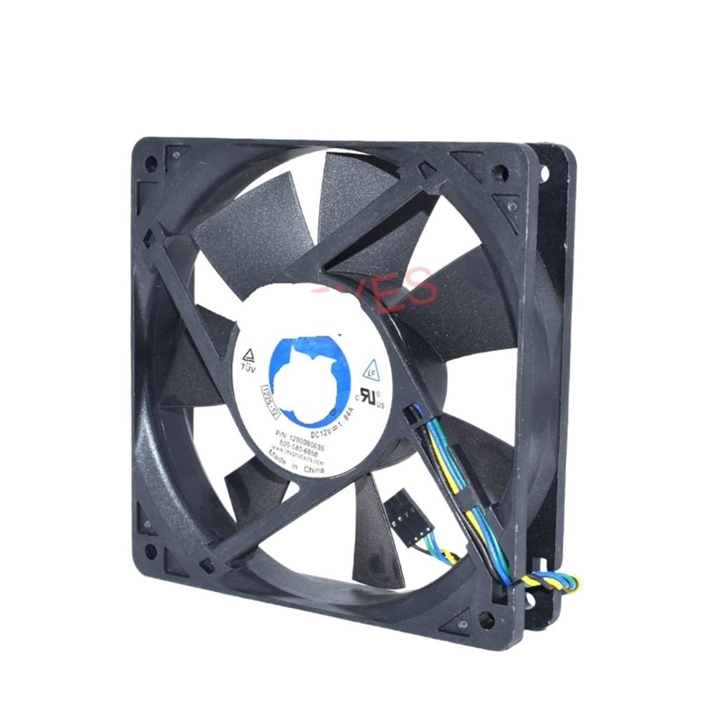 12000B0038 DC12V 1.84A 120x120x25mm Square Cooling Fan Black