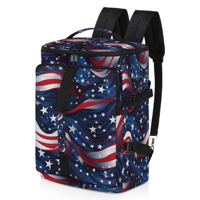 Adornori 4th of July Travel Backpack Carry On Flight Approved for Women Men, 18.9 Inch Large Patriotic Memorial Day Airline Approved Luggage Weekender Backpacks