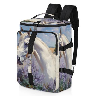 Adornori Horse Travel Backpack Carry On Flight Approved for Women Men, 18.9 Inch Large Animal Theme Airline Approved Luggage Weekender Backpacks