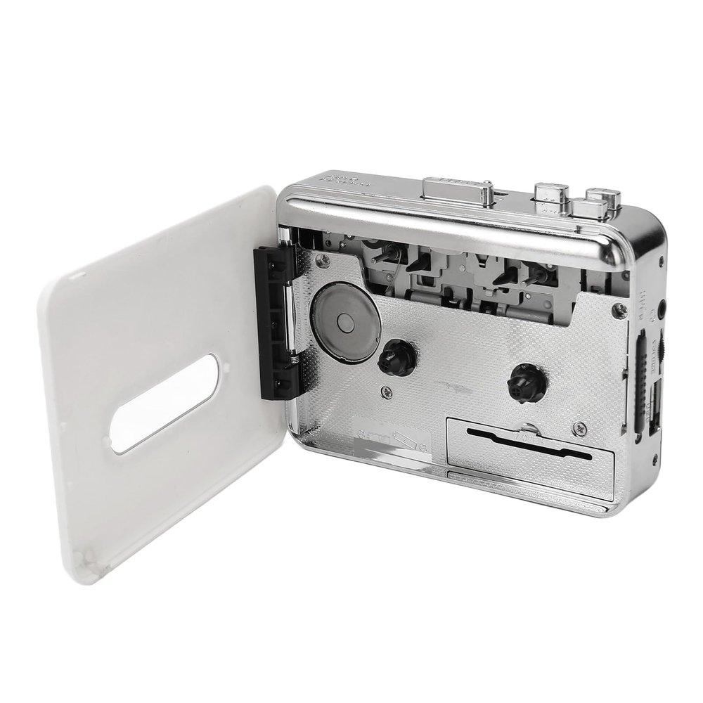 Cassette Player with Earphone USB Cassettes Tape to MP3 Converter Portable Pocket Tape Player - Plug and Play Stereo Output Auto Reverse Function - Ideal for Music Enthusiasts Black and White