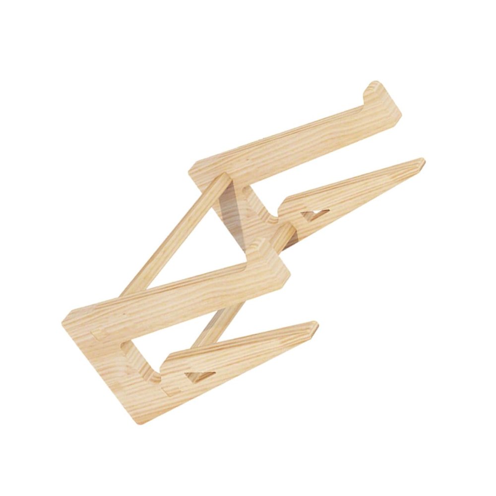 Angoily 1pc Heightened Shelf Riser Holder Mount Bracket Vertical Holder Notebook Stand Khaki Wooden