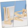 Angoily 1pc Heightened Shelf Riser Holder Mount Bracket Vertical Holder Notebook Stand Khaki Wooden view 4