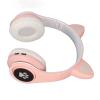 aqxreight Cat Ear Headphones with LED Lights Foldable Over Ear Headset for Kids Adjustable Headband Soft Earmuffs for Comfort Clear Bass Sound view 1
