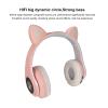 aqxreight Cat Ear Headphones with LED Lights Foldable Over Ear Headset for Kids Adjustable Headband Soft Earmuffs for Comfort Clear Bass Sound view 2