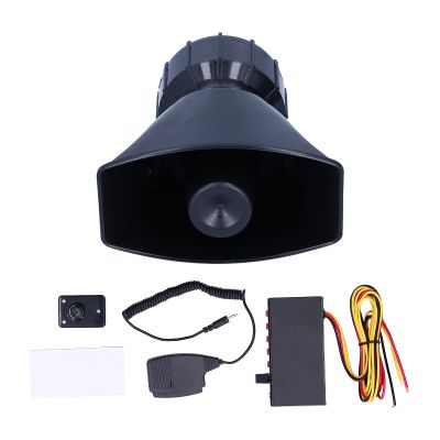 Keenso Keenso 12V 100W 125DB Car Siren Horn Mic PA Speaker System Emergency Sound Amplifier-5 Tones Horn Megaphone Emergency Warning Alarm Fire Siren