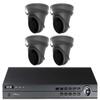 CCTVWHOLESALEOUTLET 4MP Plug & Play IP Kit: 4ch NVR with 1TB, 4 Turret Grey Cameras 4mm Lens, Night Vision, Built-in Mic, 100FT IR view 1