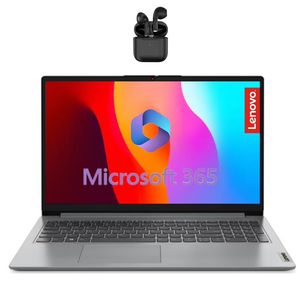 Lenovo IdeaPad 15.6 Laptop | 36GB RAM | Bluetooth Earbuds | 12-mo. Microsoft 365 | 1.6TB Storage (1TB Cloud Storage + 640GB SSD) | Intel Celeron Dual Core Processor | Wi-Fi 6 | Windows 11