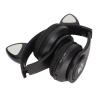 aqxreight Glowing Cat Ears Headphone with Dynamic Bass and Comfortable Design for Young Music Enthusiasts (Black) view 1