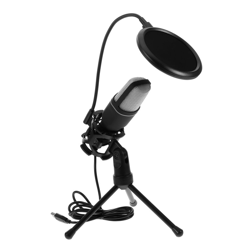 BESPORTBLE Portable USB Gaming Microphone with RGB Lighting Noise Reduction Condenser Mic for Streaming Desktop and Computer Use Plug Play for Recording and Podcasting