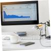 Angoily USB LED Clock Fan with Temperature Portable Mini Gooseneck Cooling Fan for Computer Flexible Design for Summer for Desk and Travel Use view 3
