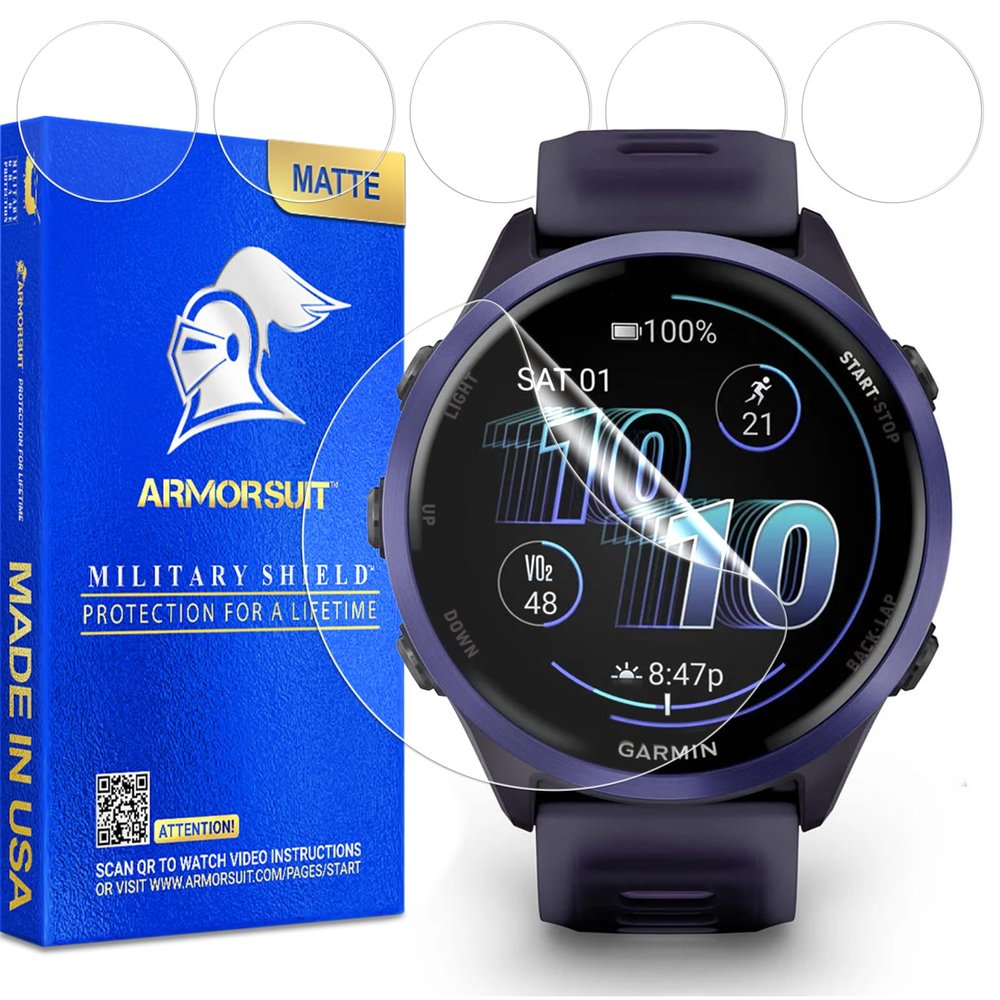 ArmorSuit 6 Pack for Garmin Forerunner 570 (47mm) Anti-Glare Screen Protector MilitaryShield Matte Film - Made in USA