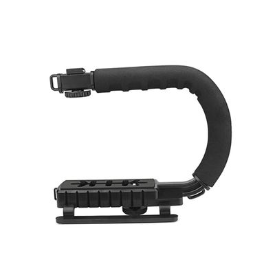 Angoily U Shape Camera Stabilizer Handle Grip with Three Hot Shoe Design for DSLR and Camcorder Skid Pads for Enhanced Stability for Video Capture