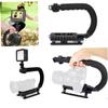 Angoily U Shape Camera Stabilizer Handle Grip with Three Hot Shoe Design for DSLR and Camcorder Skid Pads for Enhanced Stability for Video Capture view 3