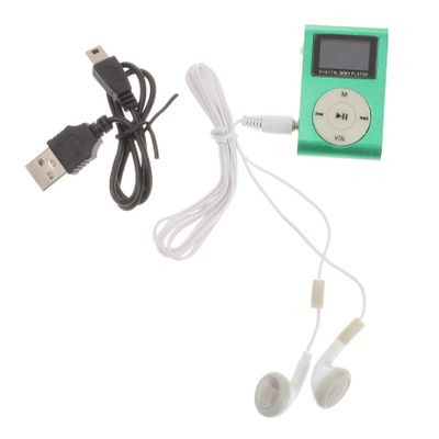 HOMSFOU Clip Player with USB Port Portable Player for Sports Lightweight and Durable Design Includes Headphones and Packaging Green