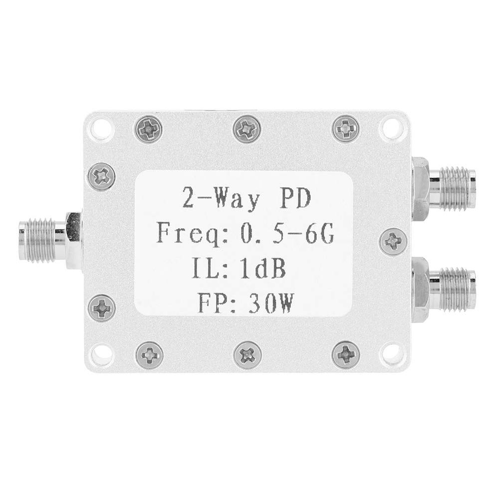 Qiilu 2-Way RF Power Splitter 0.5-6GHz 30W Signal Divider Module for Low Insertion Loss Applications
