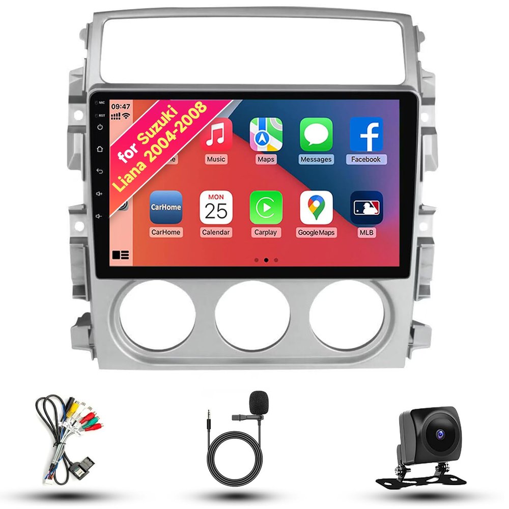 Radio for Suzuki Liana 2004-2008 Android 13 9" IPS Touch Screen, Car Stereo with CarPlay & Android Auto, GPS Navigation DSP SWC 5G WiFi Camera 8CORE 4+64GB
