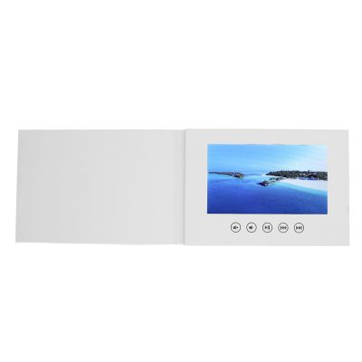 Video Greeting Card, Blank Video Book with Internal Speaker, 720P HD Video Playback, 128MB Memory, Sticker Pack and Storage Bag, for Wedding, Anniversary (5inch)