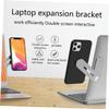 KONTONTY Side Mount Clip for Laptop Magnetic Foldable Cellphone Holder Bracket for Monitor Extension Portable Design Silver Compatible with All Phones view 4
