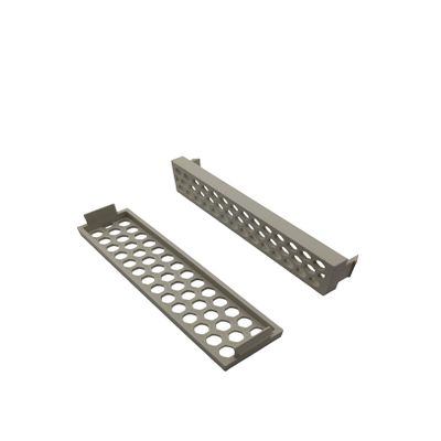 2X - 3.5 inch Disk Drive Bay Cover Vented Small Hexagon Holes. Beige - Khaki Replacement Computer Tower Parts. Vintage pc Look