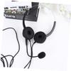 BESPORTBLE Dual Ear 3.5mm Wired Headset Microphone Voice Amplifier for Lectures Streaming and Podcasts Adjustable Boom Mic Compatible Devices Black view 3