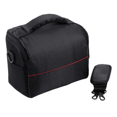 KONTONTY Portable Camera Case Shoulder Bag for DSLR Mirrorless Cameras Lightweight Storage with Protective Lining Mesh Pocket for Lenses Accessories
