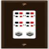 RiteAV 4 Speaker 2 Port Coax Cable TV Wall Plate - 1 Gang Decorative [Brown/White] view 1
