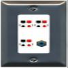 RiteAV 3 Port Speaker Wire Plug Jack Wall Plate with 1 RCA for Subwoofer - 1 Gang Decorative [Stainless/White] view 1