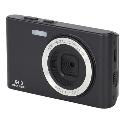 4K Retro Camera with 64MP & 18X Zoom, Dual Front Rear Lenses, Built in Flash and Filters, Compact Travel Camera for Photography (Black)