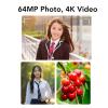 4K Retro Camera with 64MP & 18X Zoom, Dual Front Rear Lenses, Built in Flash and Filters, Compact Travel Camera for Photography (Black) view 3