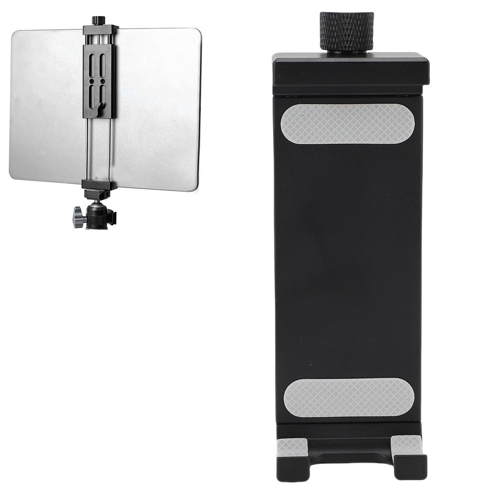 Adjustable Tablet Stand for 4.7" - 9.8" Devices, 1/4" Screw Hole Aluminum Alloy Mount with Quick Clamp, Live Streaming Tripod Holder