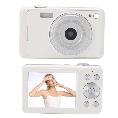 64MP 4K Digital Camera with 16x Digital Zoom, Student Camera, AF Auto Focusing, 2.8 inch Screen, LED Fill Light for Text, Food, Flowers (White)