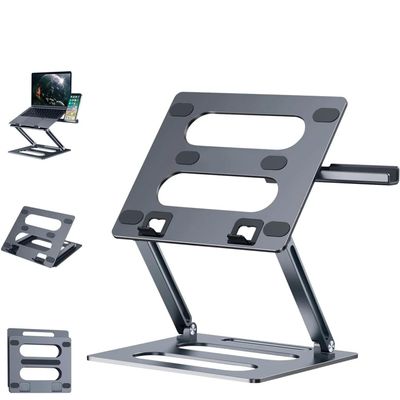 Adjustable Laptop Stand, Folding Laptop Notebook Stand Holder, Alloy Laptop Bracket Accessories with Mobile Phone Co-Screen Stand, Swivel 180 Infinitely Adjustable, Stable Support for Office