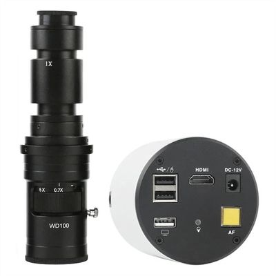 Lab Microscope Accessories HDMI 1080P 60FPS USB Type-C IMX307 Industrial Autofocus Measuring Video Microscope Camera C Mount U Disk Recorder Soldering with 500X Lens