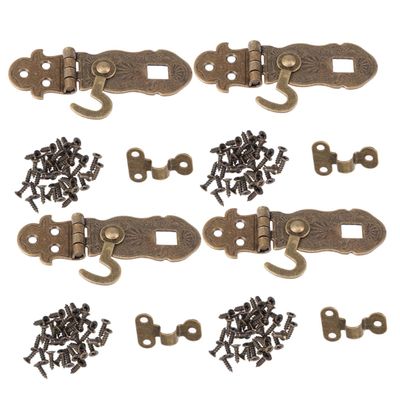 KALLORY 4pcs Retro Notebook Locks Vintage Iron Hasps for Diary Journal Decorative Locking Mechanism for Notepad Guest Book and Writing Journal